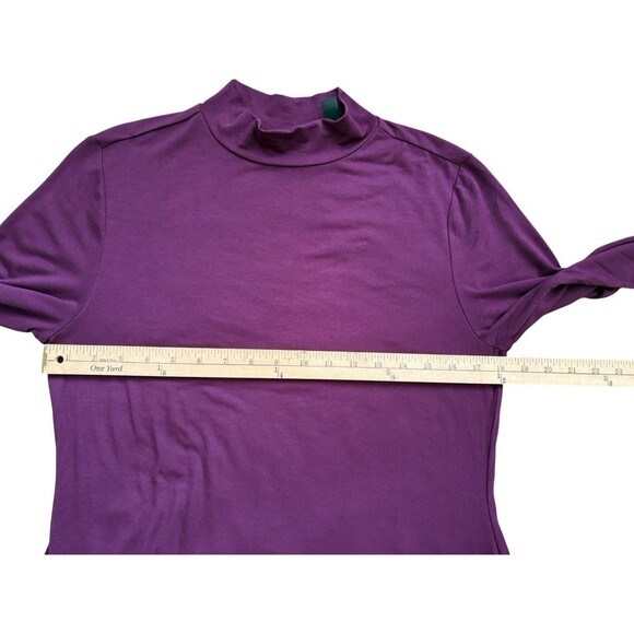 H by Halston Essentials Slinky Knit Mock Neck Tunic Top Women's Small Eggplant - Picture 11 of 15